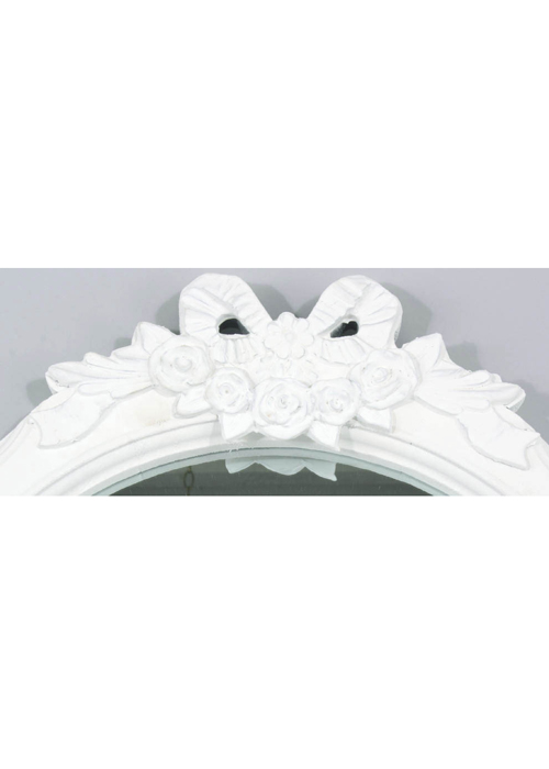 LK902-4 Shabby Chic Floral Ribbon White Mirror