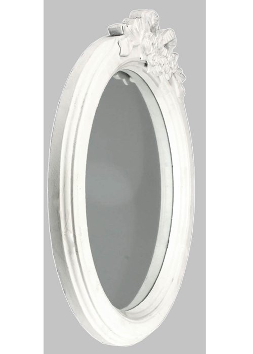LK902-5 Shabby Chic Floral Ribbon White Mirror