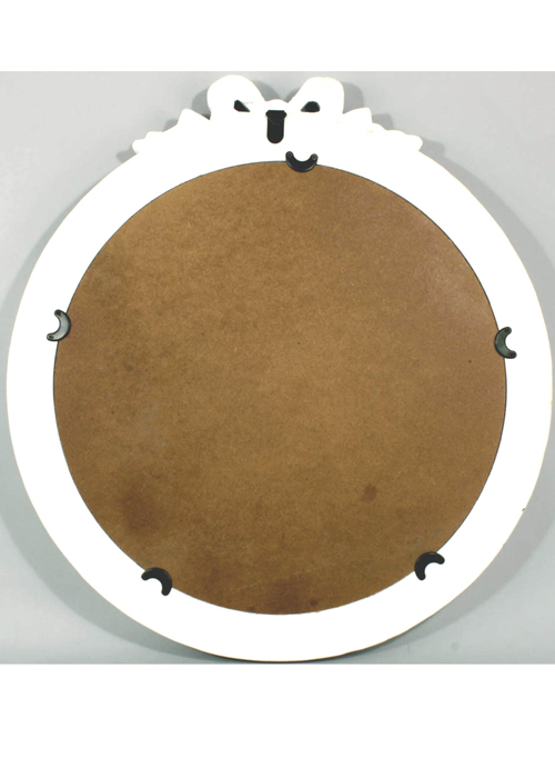 LK902-back Shabby Chic Floral Ribbon White Mirror