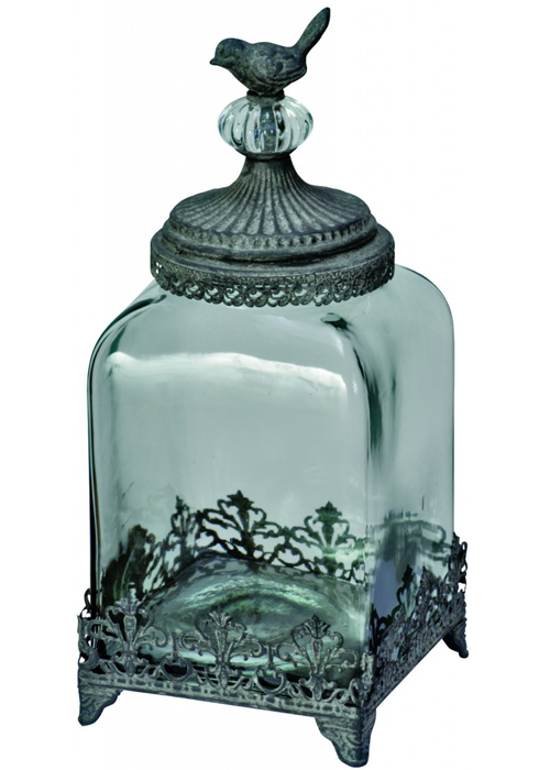 NYC015_Vintage Style Bird Storage Glass Jar