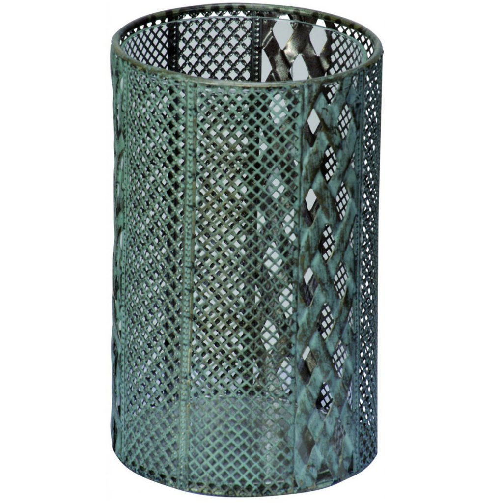NYC105_Rustic Grey Mesh Candle Holder