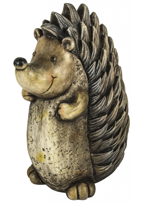 OHU003_Lovely Hedgehog Brown Garden Ornament