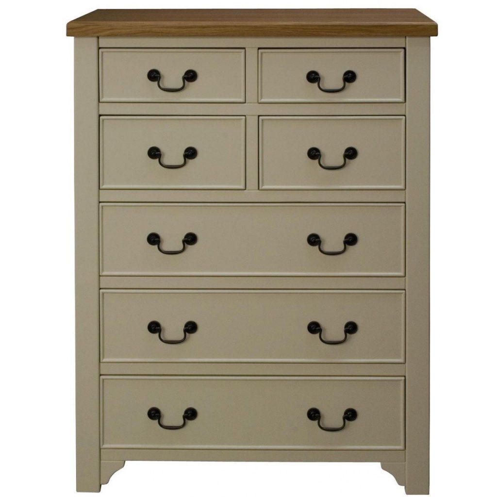 okl005_Country Style Cream Brown Chest of Drawers