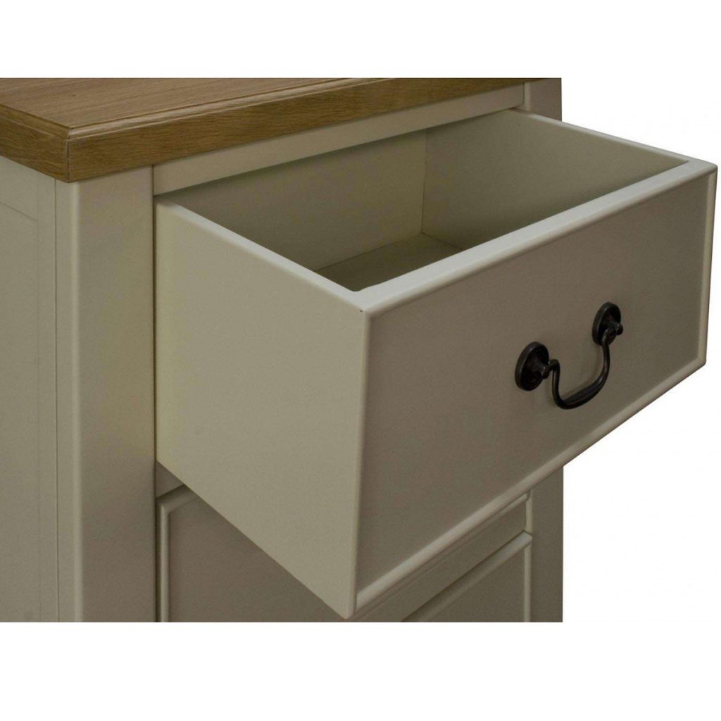 okl006-drawer-detail_Country Cream Brown Wooden Tall Boy