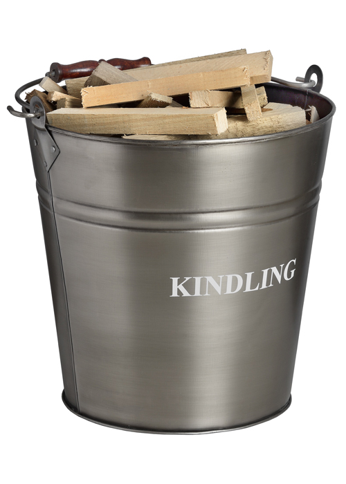 17540 Antique Pewter Grey Kindling Bucket