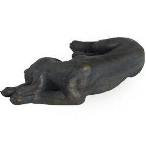 17922-a Antique Black Lying Spaniel Ornament