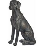 17923 Antique Black Bronze Sitting Labrador Ornament