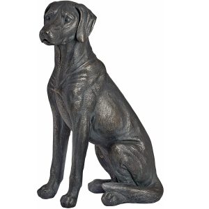 17923 Antique Black Bronze Sitting Labrador Ornament