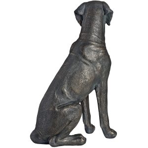 17923-a Antique Black Bronze Sitting Labrador Ornament