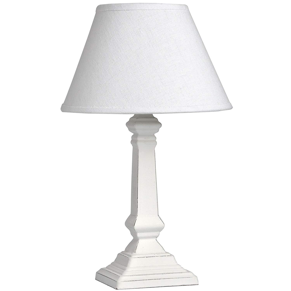 18555 Antique White Wooden Table Lamp, Antique White Table Lamp