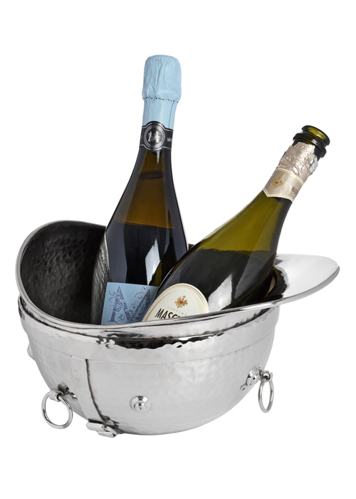 18607 Polished Nickel Riding Hat Wine Cooler