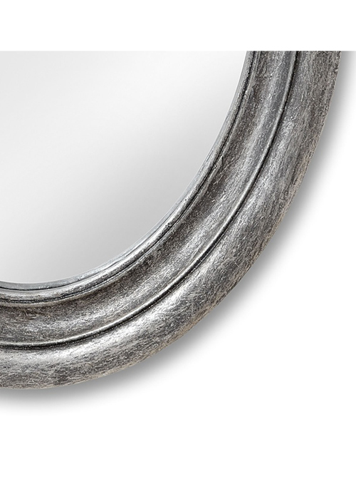 18670 3 Antique Style Distressed Silver Oval Mirror