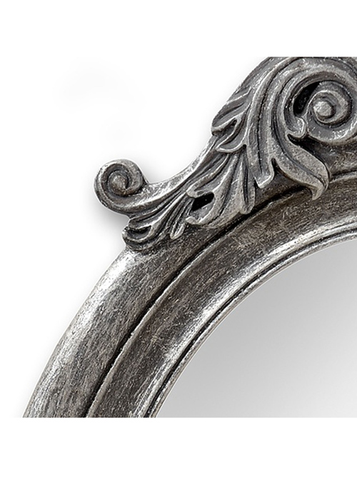18670 4 Antique Style Distressed Silver Oval Mirror
