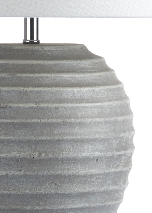 18683-b Contemporary Grey Stripe White Table Lamp