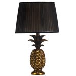 18824 Antique Gold Pineapple Black Table Lamp