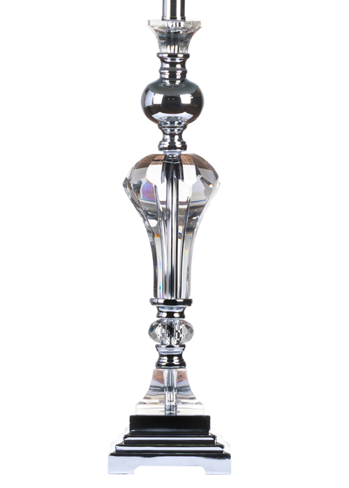 18830-a Silver Metal Glass Candlestick Table Lamp