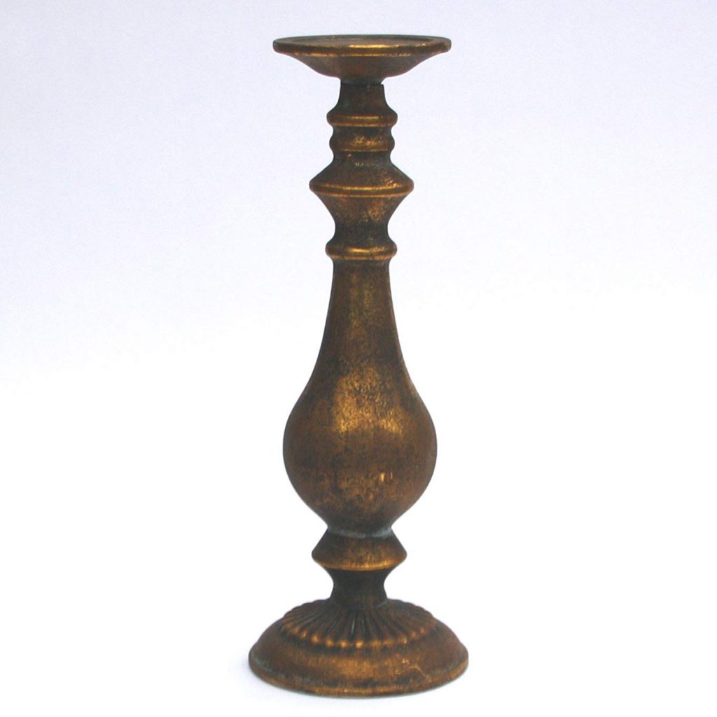DB170SM Antique Gold Candle Stand Holder