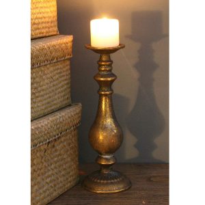 DB170SM_1 Antique Gold Candle Stand Holder
