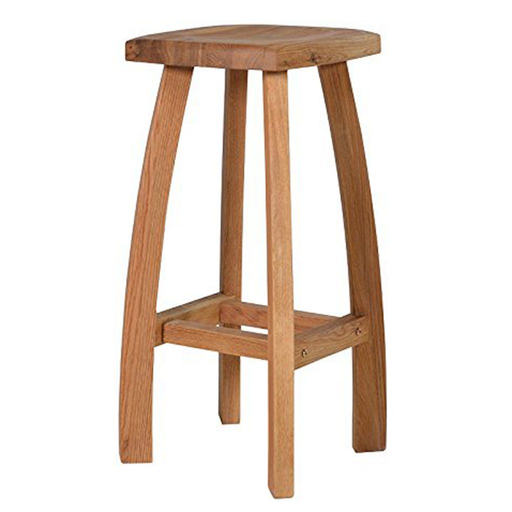 OA073 Square Oak Breakfast Bar Stool