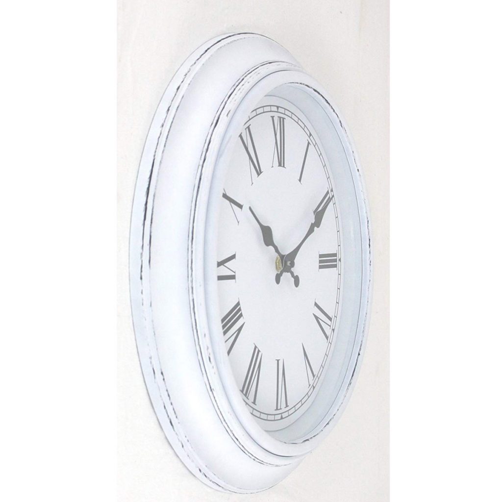 PC321B - 1 Vintage Style Distressed White Wall Clock