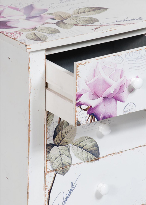 PFJ343_drw_detail_Vintage Style Rose White Pink Side Table