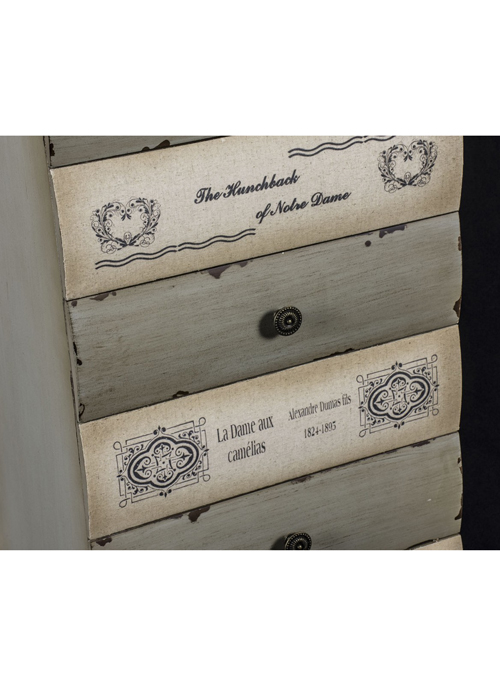 PGO049_6_Tall Grey Books Chest of Drawers