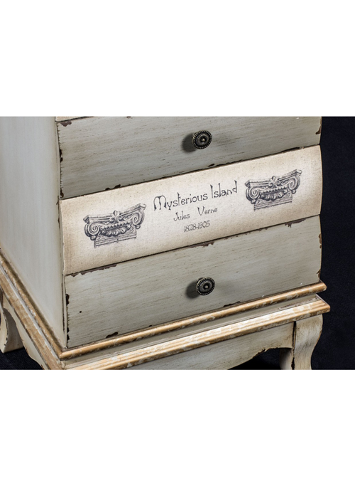 PGO049_8_Tall Grey Books Chest of Drawers