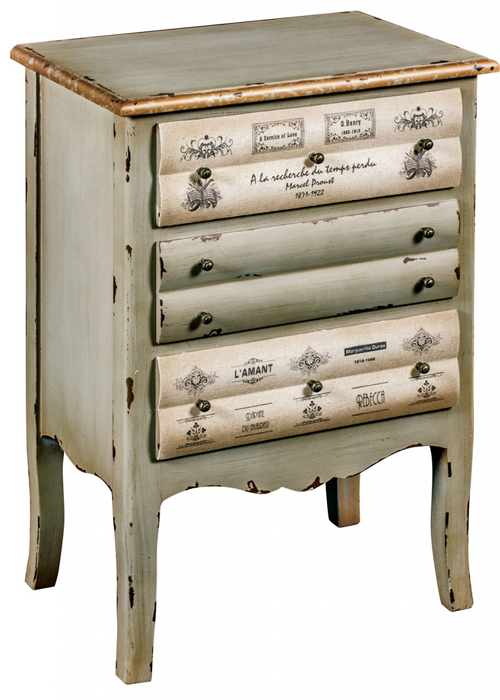PGO052_Shabby Chic Grey Books Chest of Drawers