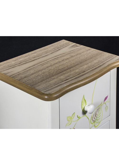 PGO058_3_Country Floral Grey Chest of Drawers