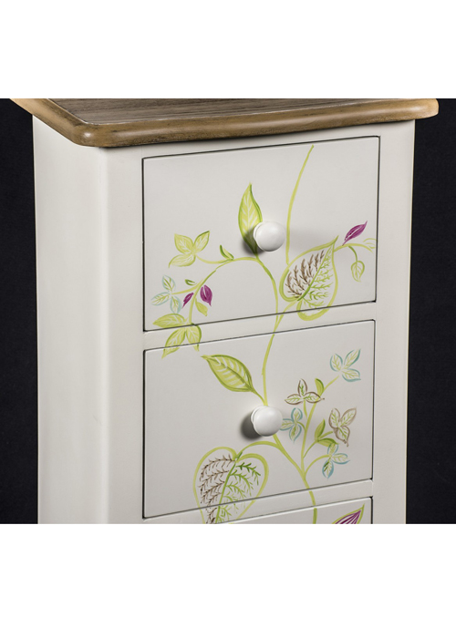 PGO058_4_Country Floral Grey Chest of Drawers