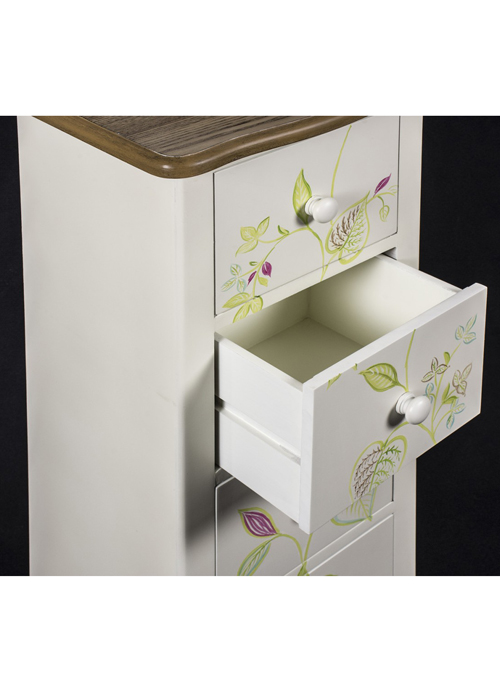 PGO058_5_Country Floral Grey Chest of Drawers