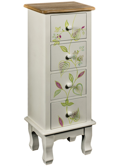 PGO058__Country Floral Grey Chest of Drawers