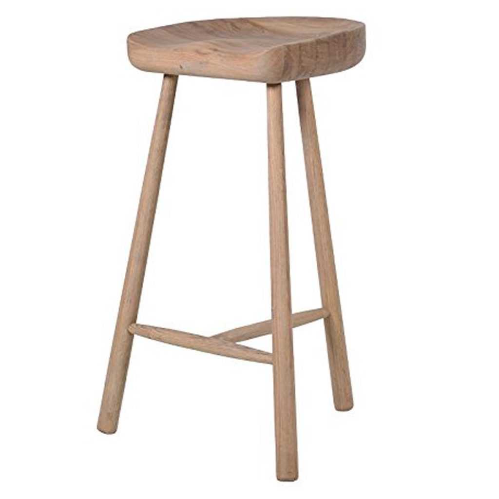 RNG090 Sturdy Oak Wood Breakfast Bar Stool
