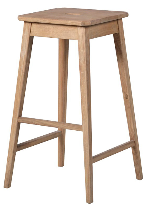 RNG096 Square Oak Wooden Breakfast Bar Stool Interior Flair