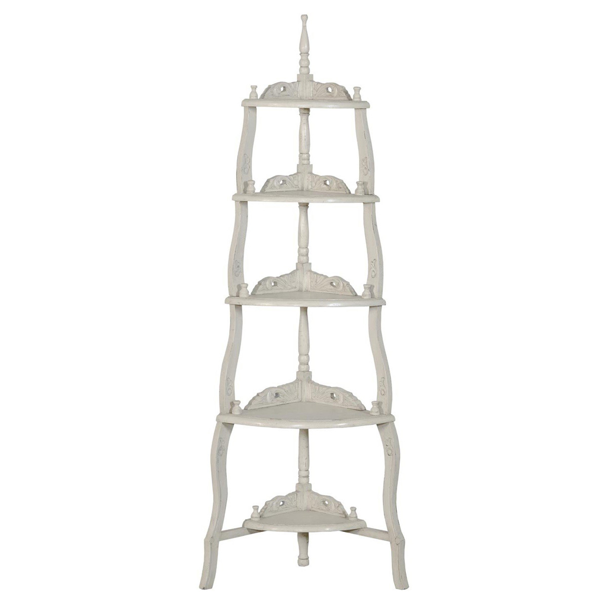 Vintage Grey Display Corner Shelf Rack Interior Flair