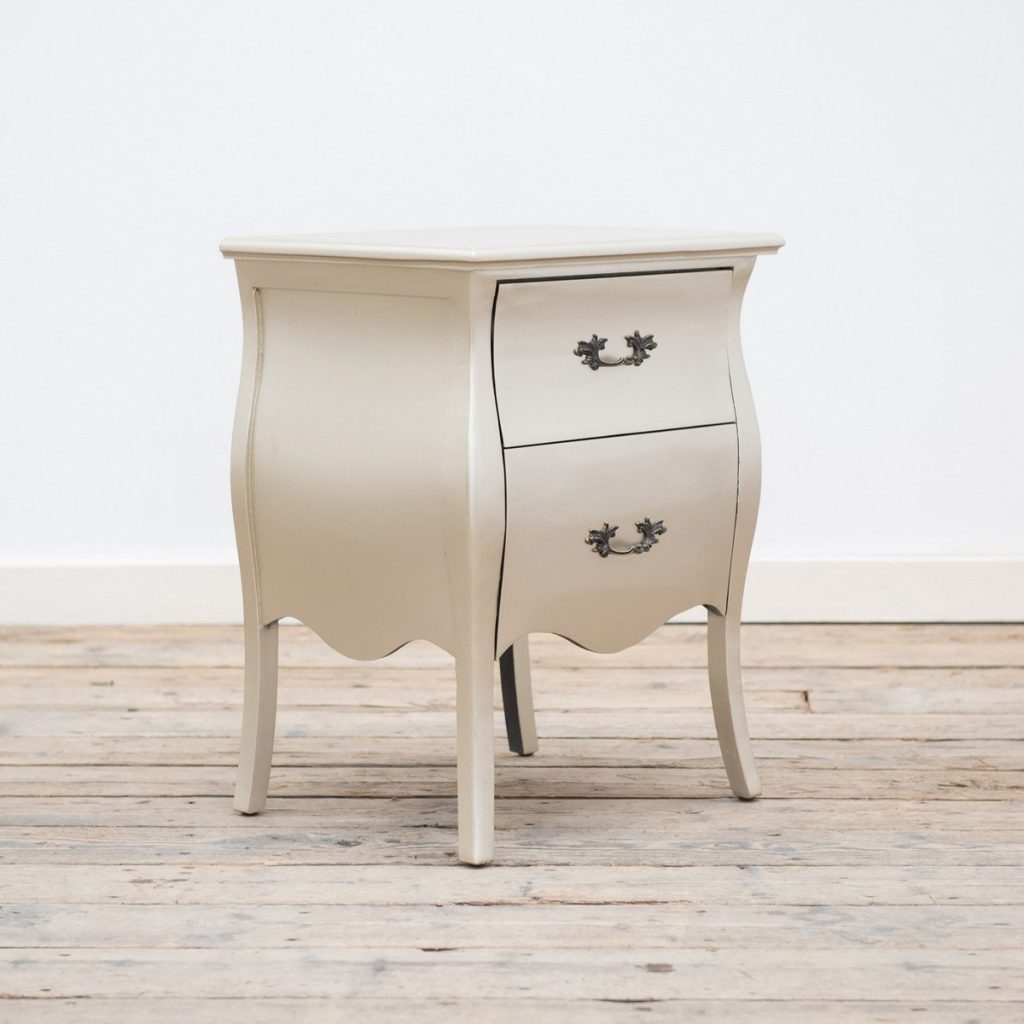tmf-wd-2d-01_1 Rococo Style Matt Silver Bedside Table