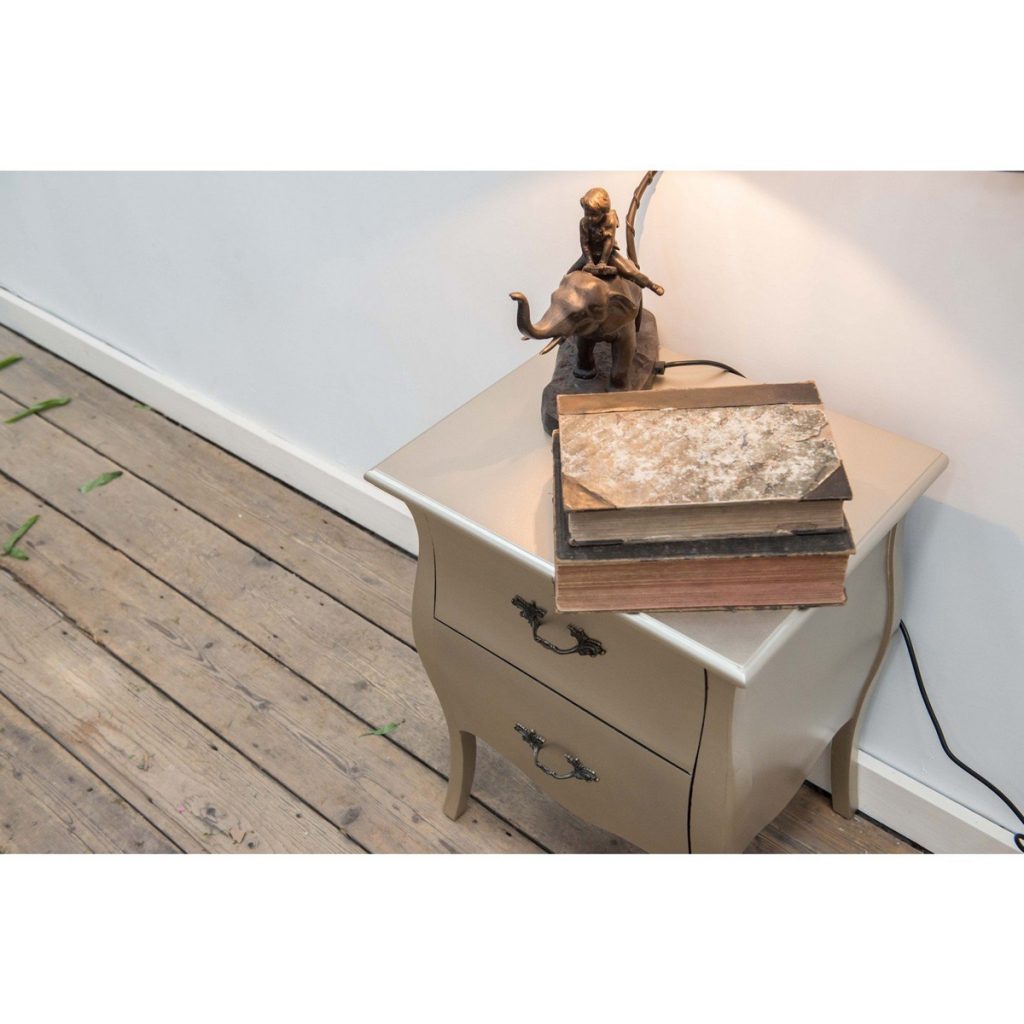 tmf-wd-2d-01_1_1 Rococo Style Matt Silver Bedside Table