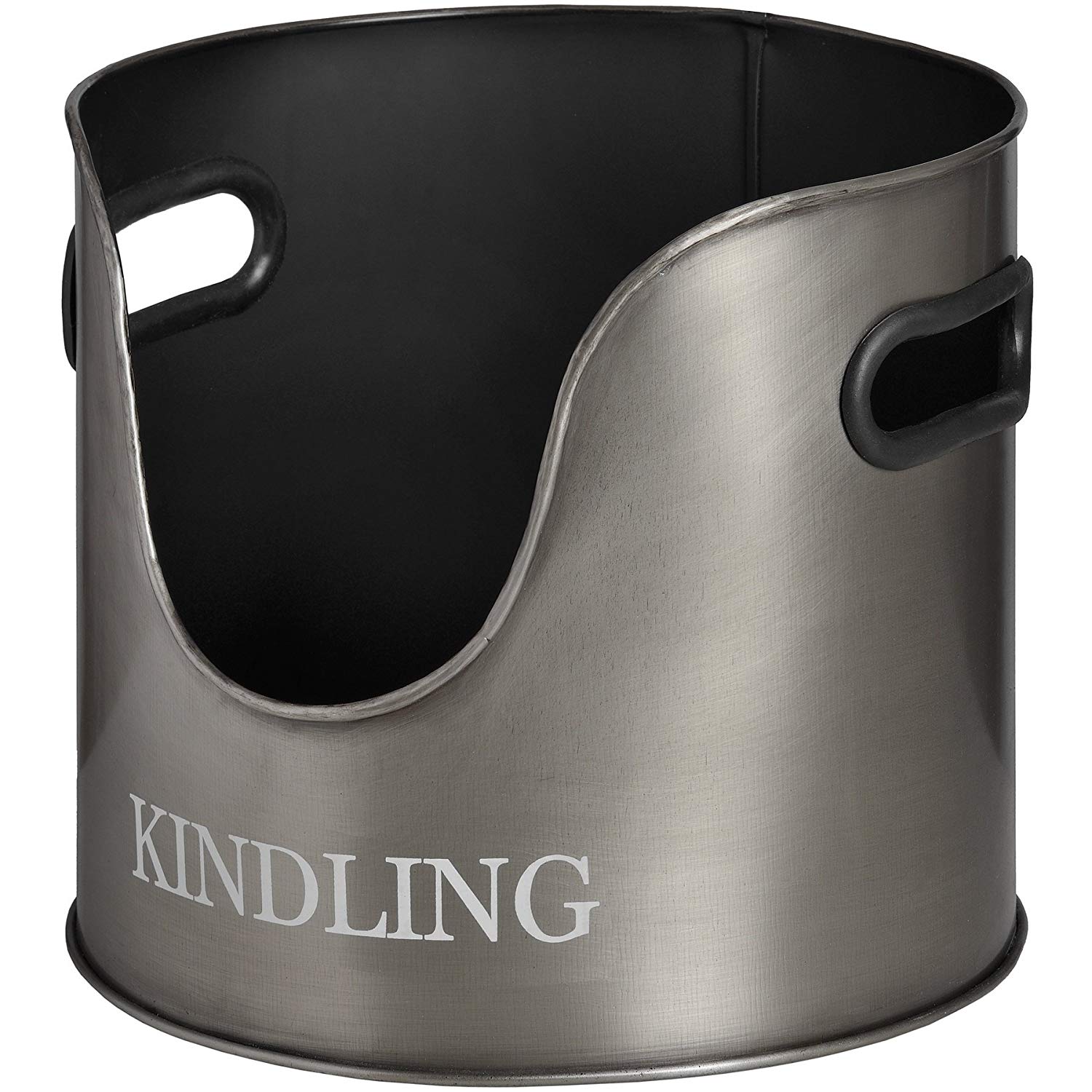 17529a Antique Pewter Grey Kindling Container Interior Flair