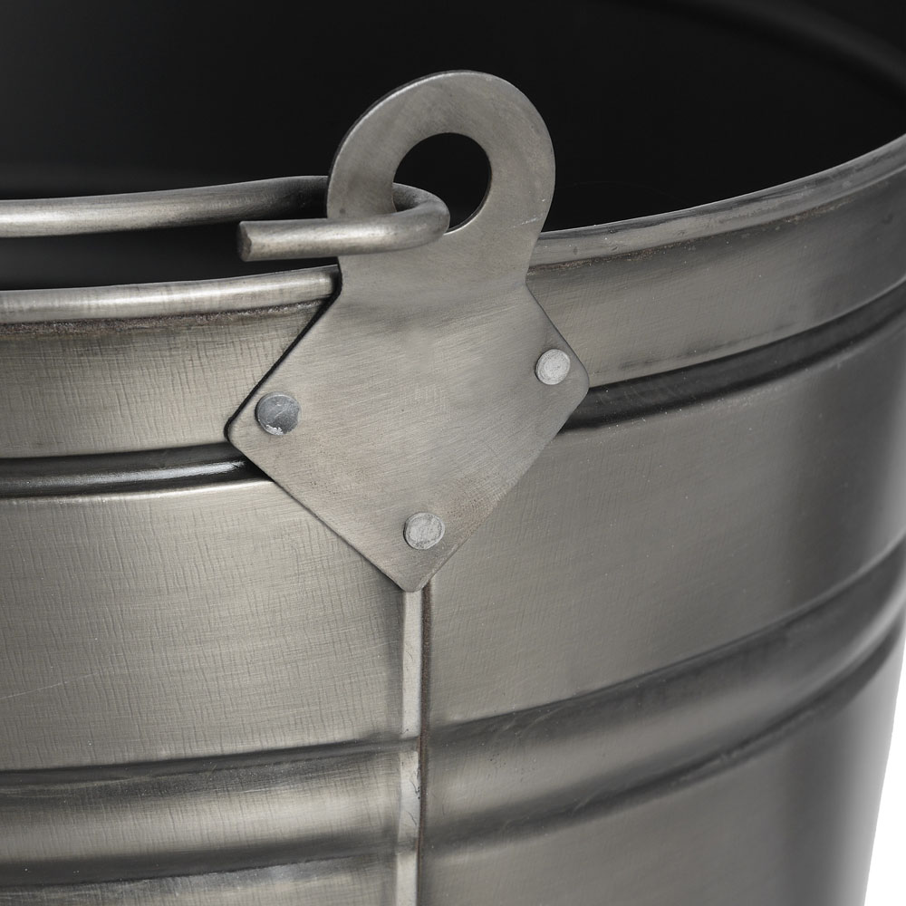 17539-b Antique Pewter Grey Ash Bucket