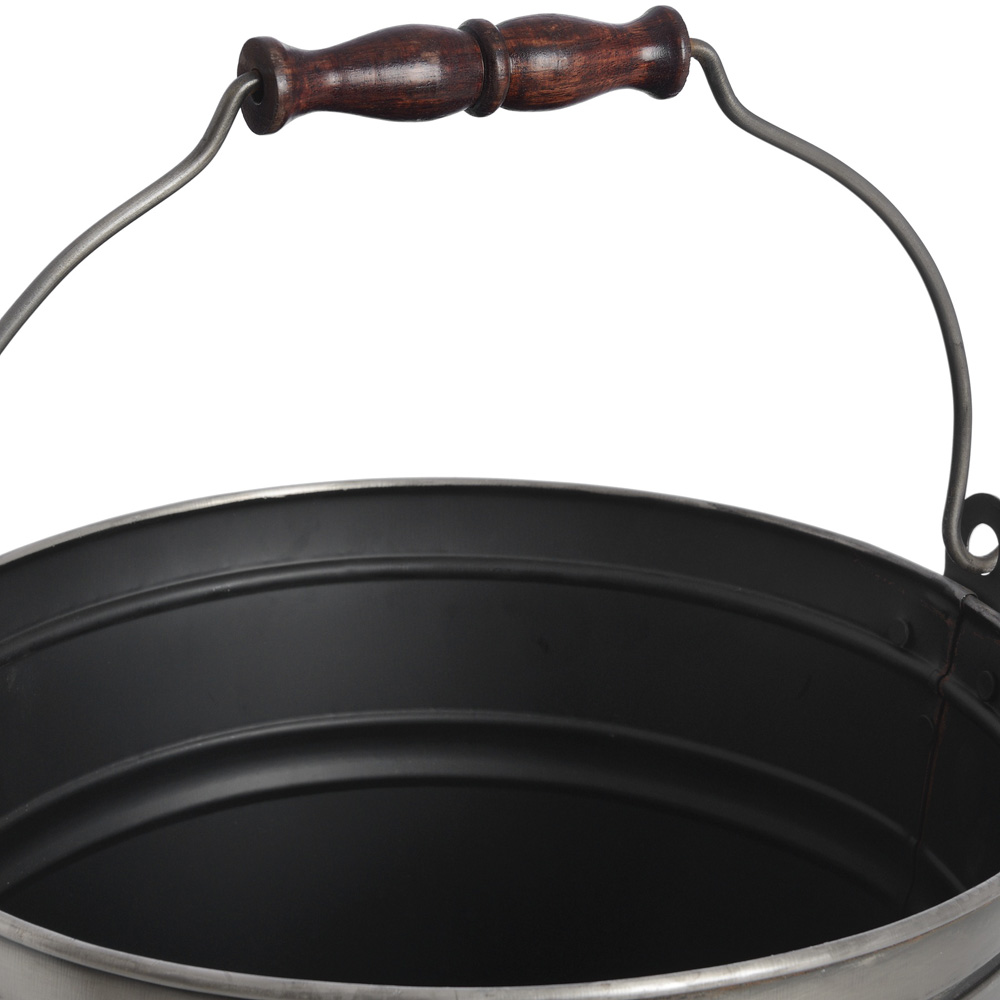 17539-c Antique Pewter Grey Ash Bucket