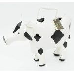 Black White Cow Metal Watering Can b