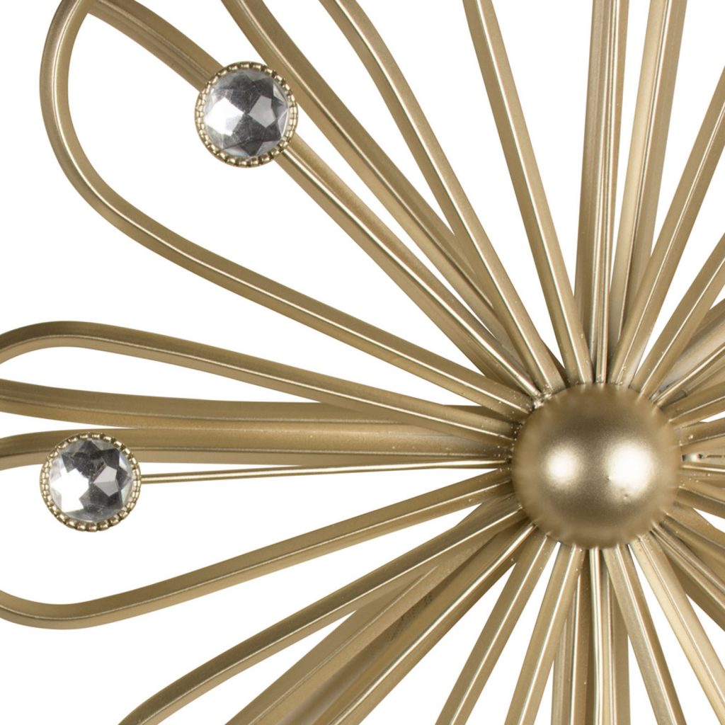 Flower Gold Diamante Wall Hanging Art
