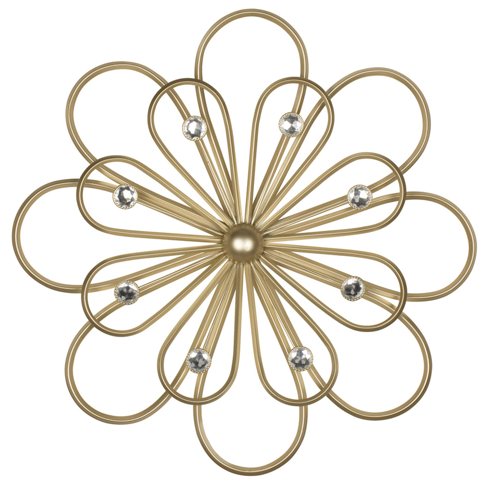 Flower Gold Diamante Wall Hanging Art a Interior Flair