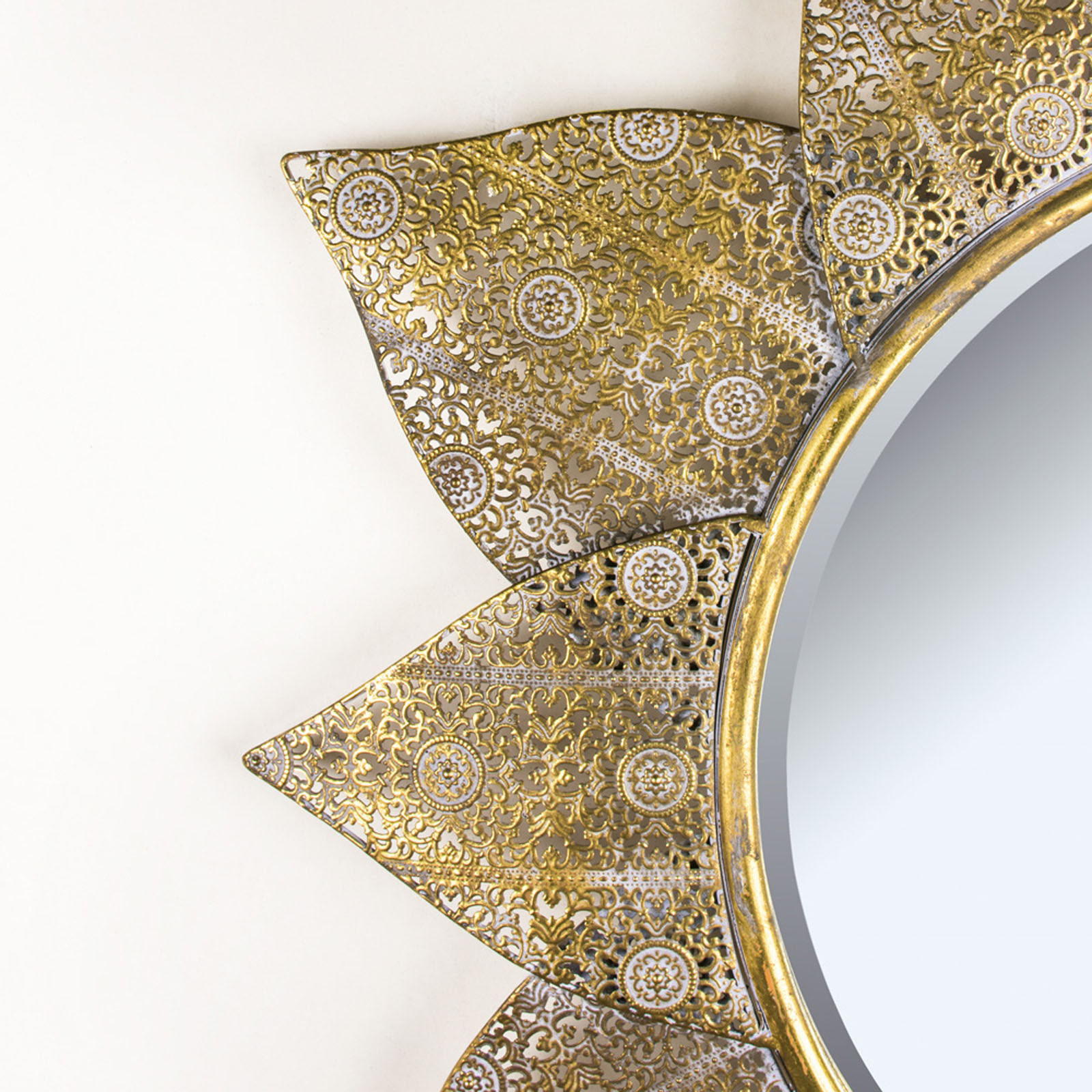 Large Antiqued Gold Floral Wall Mirror a Interior Flair