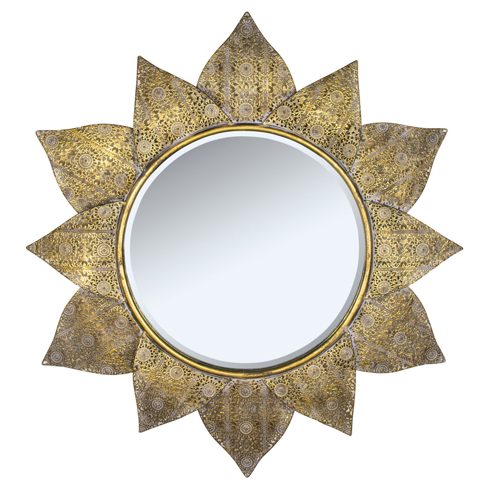 Large Antiqued Gold Floral Wall Mirror Interior Flair