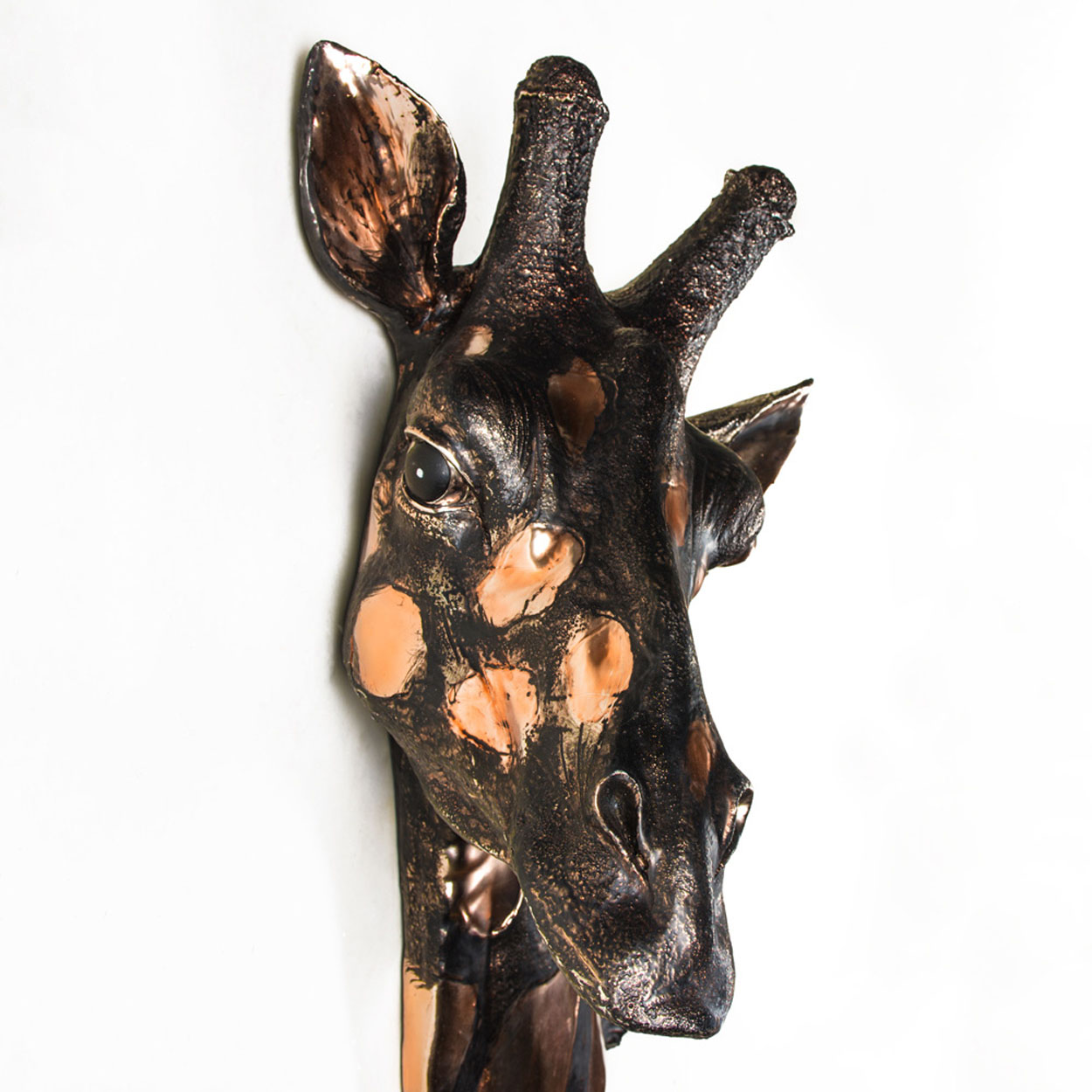 Large Bronze Giraffe Head Wall Decoration b Interior Flair