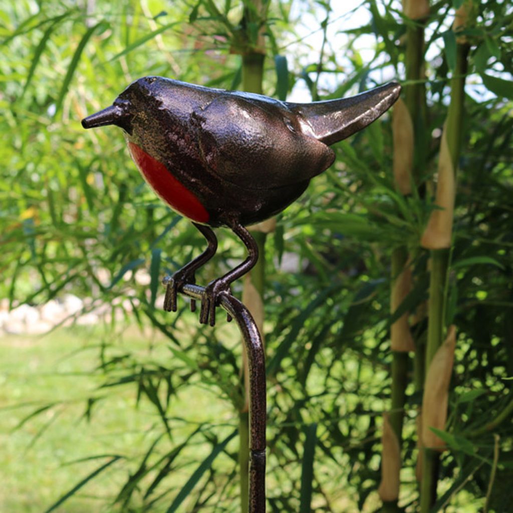 Metal Robin Garden Ornament Plant Stake
