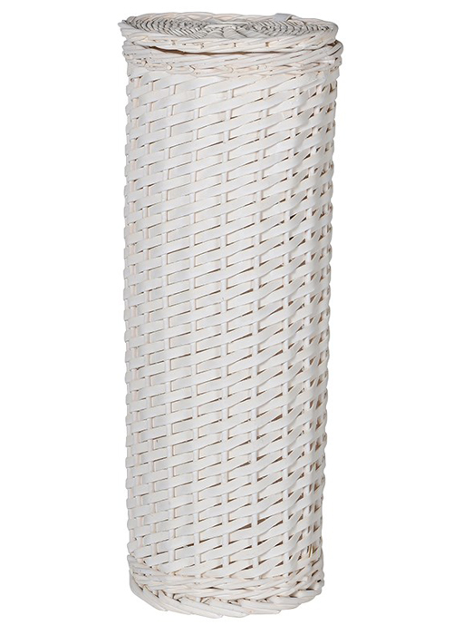SEG009 White Wicker Tall Toilet Roll Holder