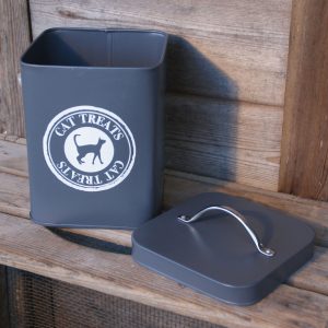 Slate Grey Cat Food Storage Tin b