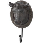 16551 Country Style Rustic Cow Wall Hook
